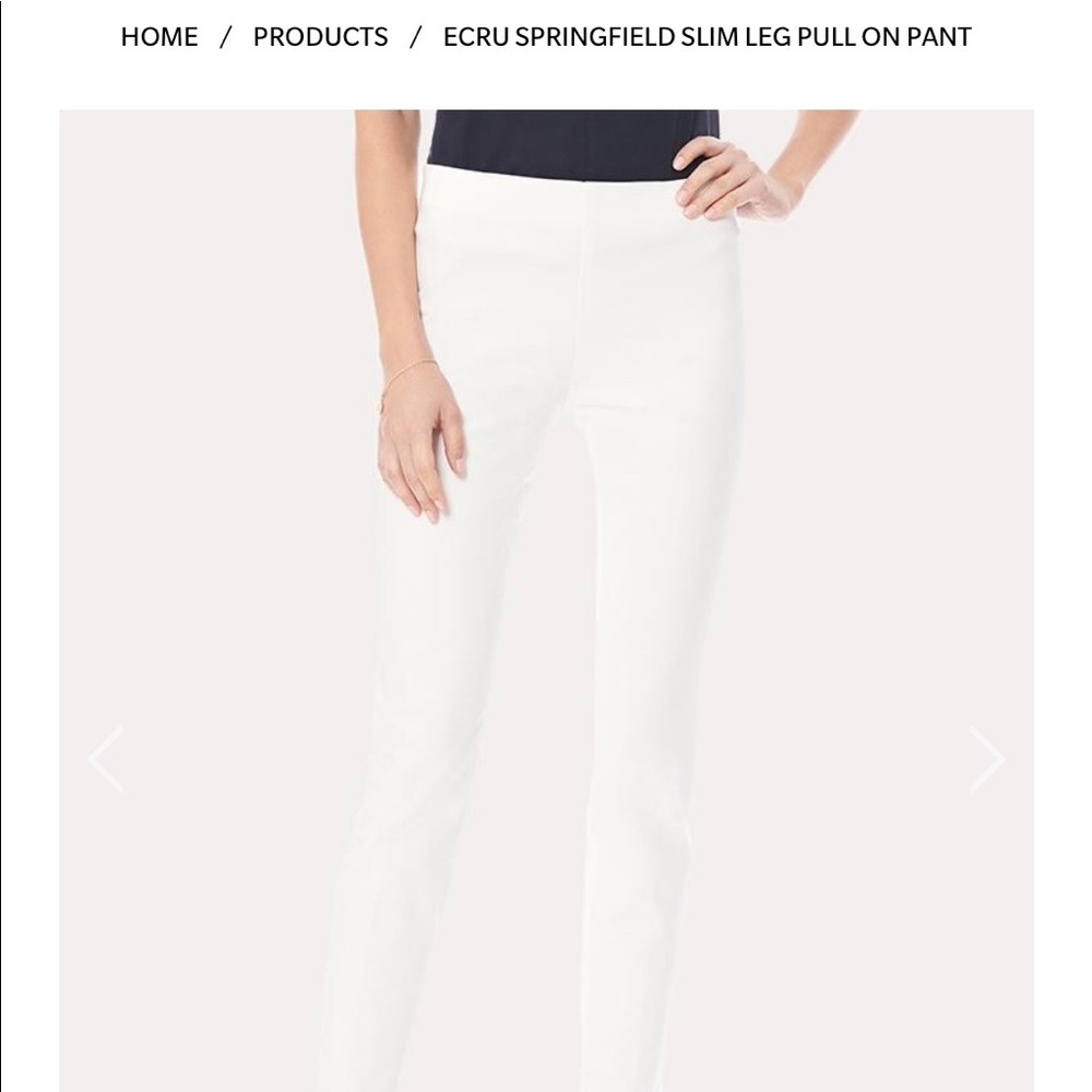 NWT Ecru Varick White Pants Size 6